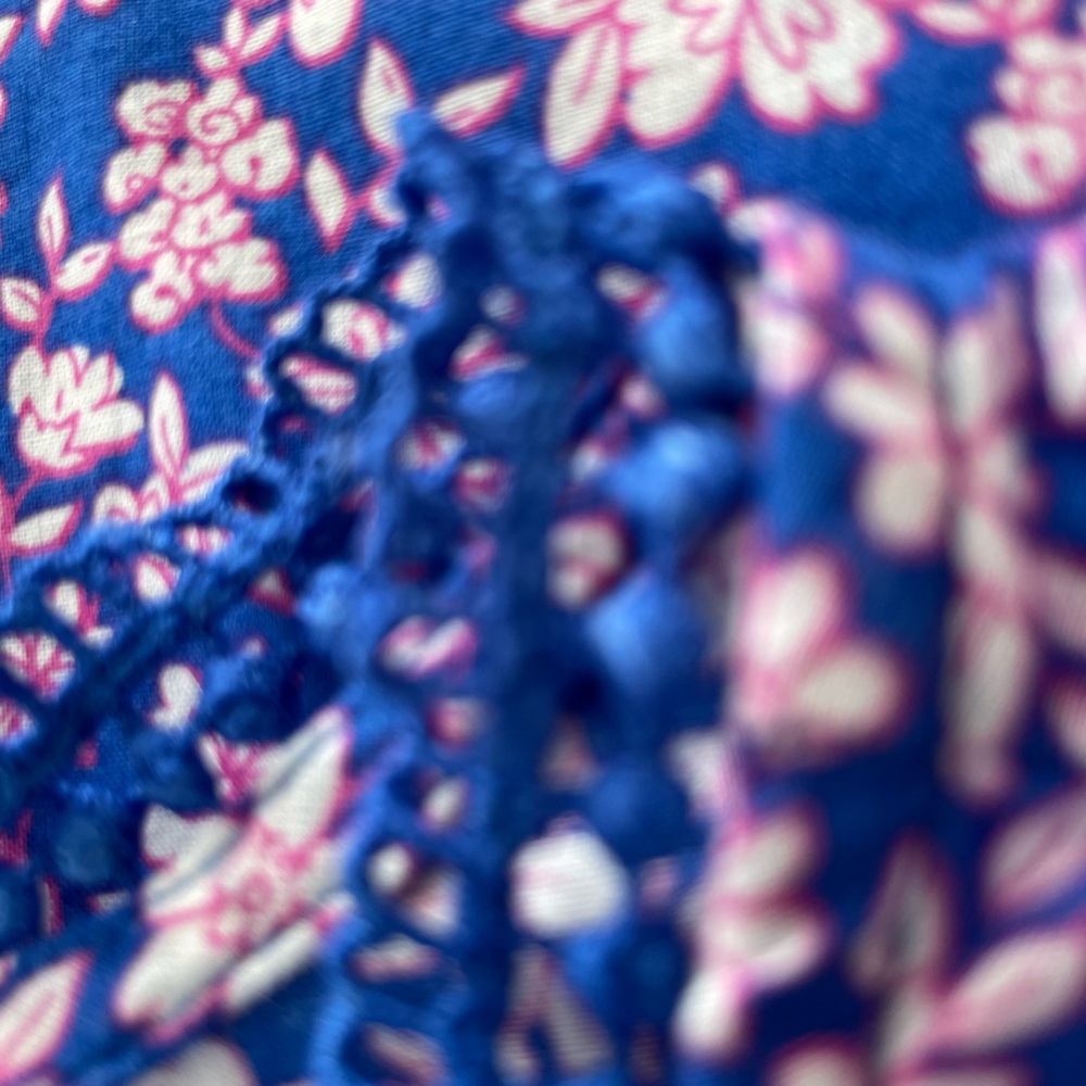 J. Crew Size S Liberty Long-Sleeve Ruffle-Shoulder Top Lace Neckline Pintucked - Picture 13 of 17